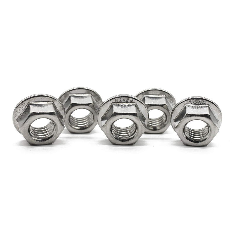 [Australia - AusPower] - FullerKreg (50 Pcs) M6 x 1mm Serrated Hex Flange Nut, 18-8 Stainless Steel, Bright Finish M6 50PCS 