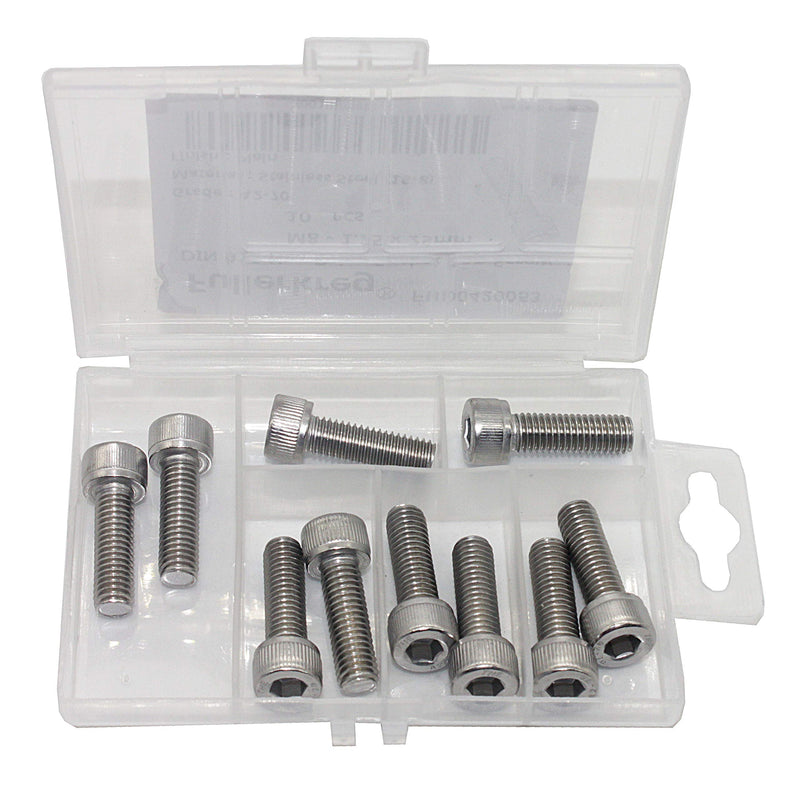 [Australia - AusPower] - Fullerkreg M6-1.0 x 20MM Socket Head Cap Screws, Allen Socket Drive, Din 912, AISI 304 Stainless Steel (18-8), Full Thread, Bright Finish, Machine Thread, Quantity 20 M6 X 20mm 