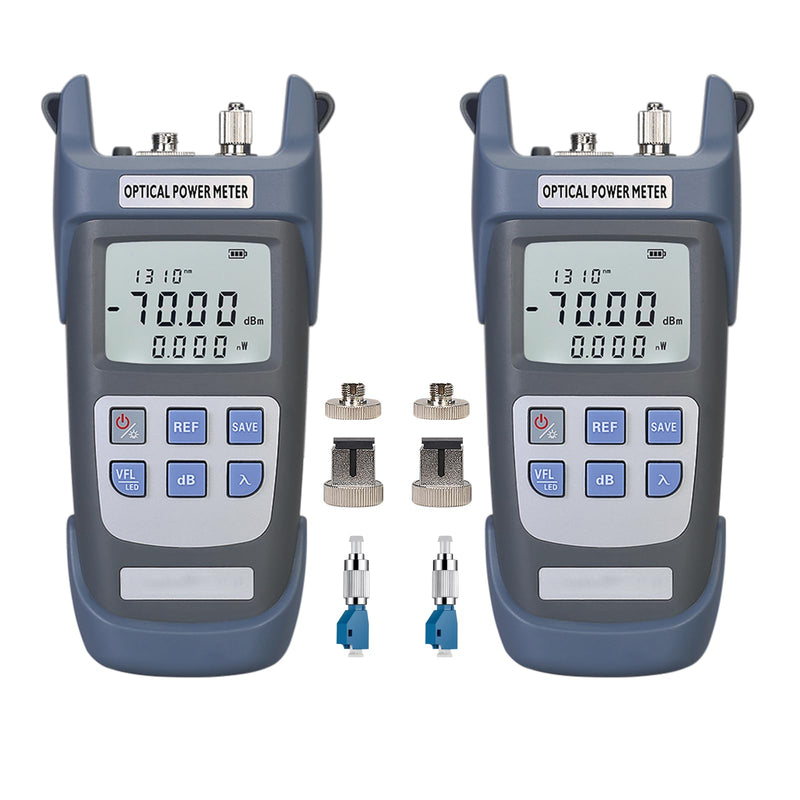 [Australia - AusPower] - 2pcs 3 in 1 Function Fiber Optic Tester Portable Optical Power Meter (FC/SC/ST) & VFL 1mw Visual Fault Locator & LED, OPM & VFL Fiber Optic Tester 2 