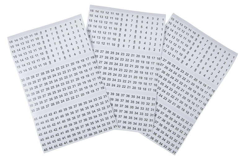 Gardner Bender 42-029 Pocket Wire Marker Booklet, White 1 - 45 Markers