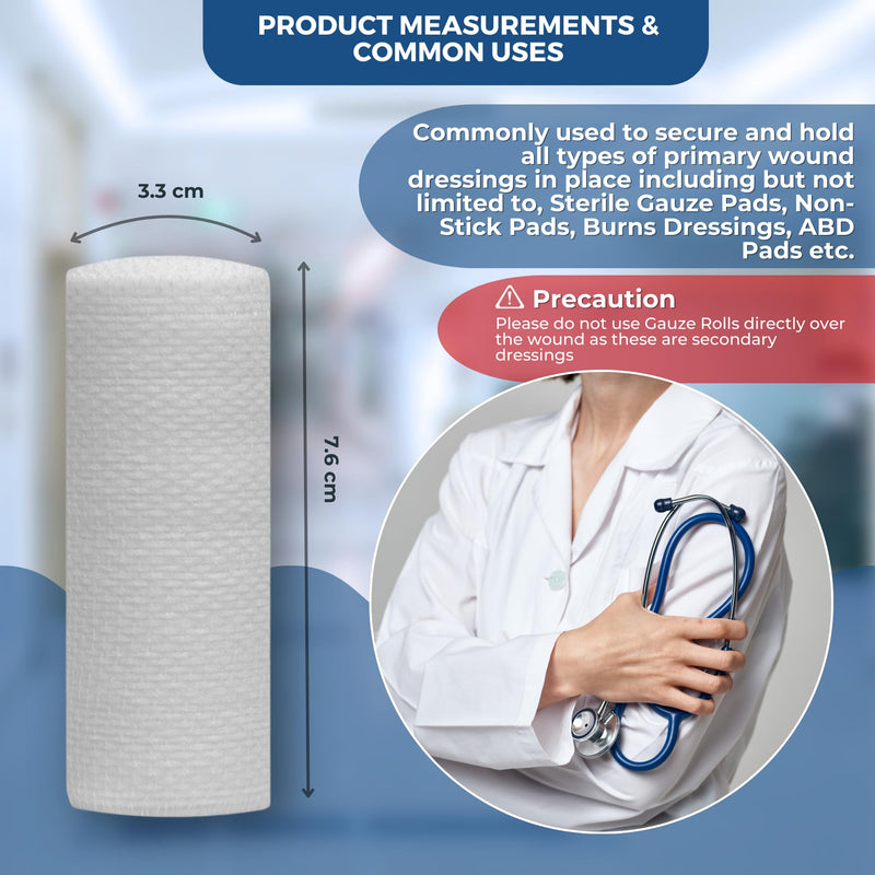 [Australia - AusPower] - Gauze Rolls 2 inch Pack of 24 – Premium Quality Lint and Latex-Free Rolled Gauze 2 inches x 4.1 Yards - Conforming Stretch Bandages Designed for Effective Wound Care & Comfort 