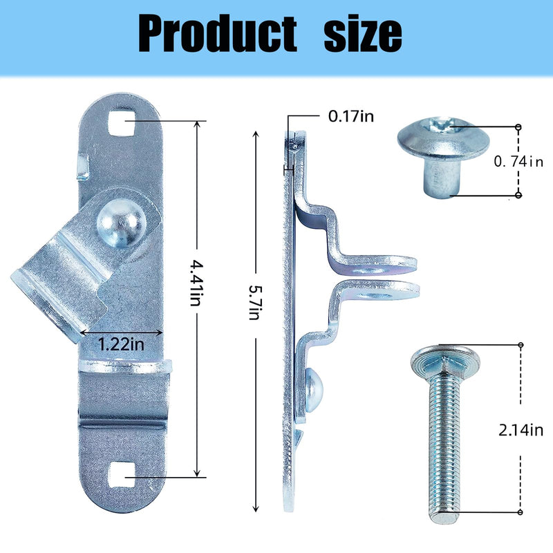 [Australia - AusPower] - GDW Cargo Trailer Door Latch Hasp Keeper for Ramp Padlock Race Bar Lock Handle Enclosed Car Hauler (?Trailer Door Hasp 2pack +Screws 4+Nuts 4) 