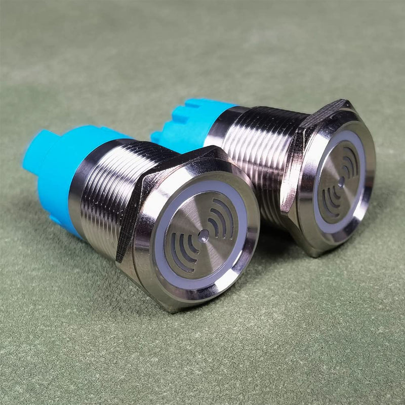 [Australia - AusPower] - 2pcs AC/DC 12V 19mm Waterproof IP65 Stainless Steel Red LED Flash Alarm 90dB Indicator Light with Lamp Buzzer, for Electrical Control Panel, DIY Project red LED 19mm-12v 