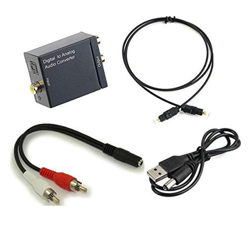 [Australia - AusPower] - Digital Optical Coax to Analog Stereo Audio L/R Converter Adapter with Optical Cable RCA Cable 