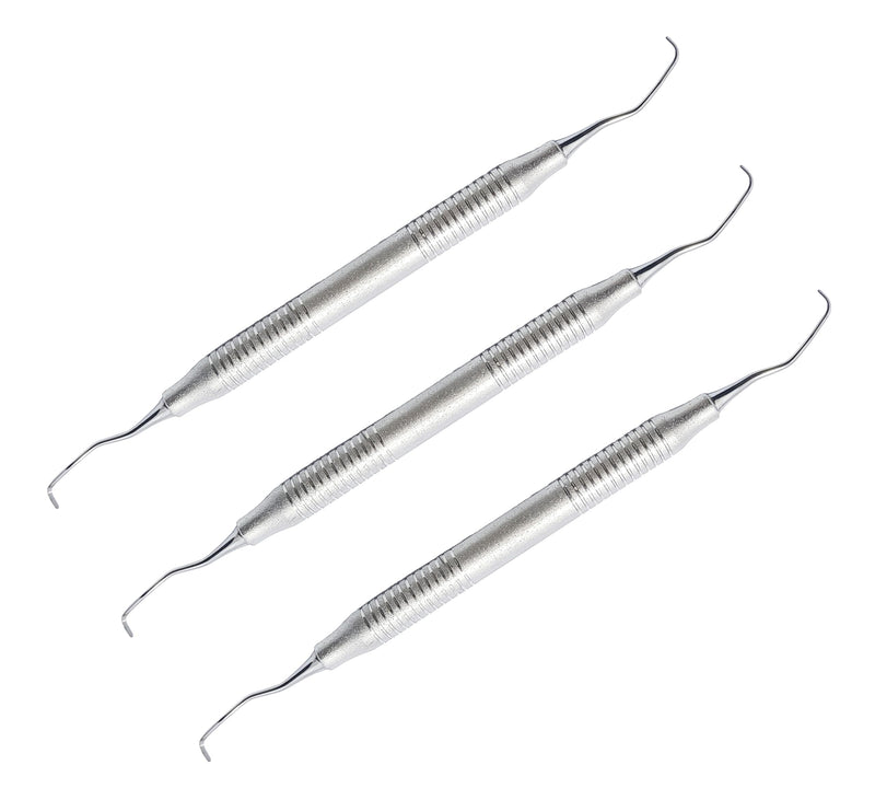 [Australia - AusPower] - Dental Gracey Curette 11/12 Double End Periodontal Ergonomic Hollow Handle Hygiene Instruments 3 Pcs 