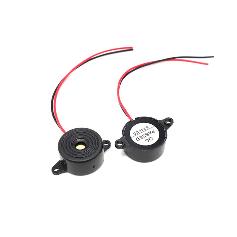 [Australia - AusPower] - 4pcs DC 3-24V Active Piezo Buzzer with Lead Wire 2312 High Decibels Continuous Sounder Electronic Buzzer Alarm 23x12mm 