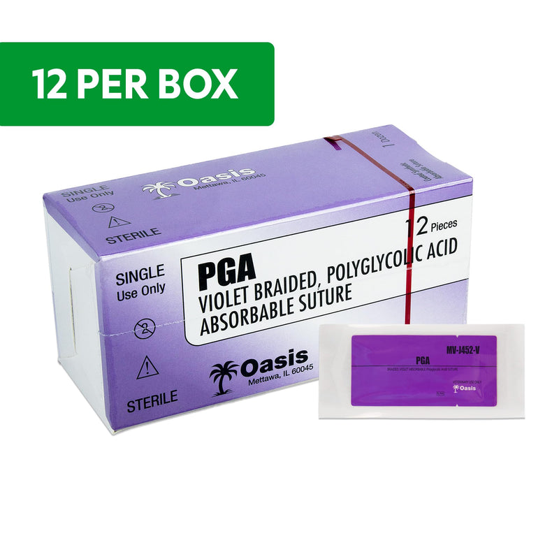 [Australia - AusPower] - Oasis Vet PGA (Polyglycolic Acid) Surgical Suture, 3-0, (FS-1) 3/8 24mm Reverse Cutting Needle, 75cm, 12/Box, Veterinary Use 