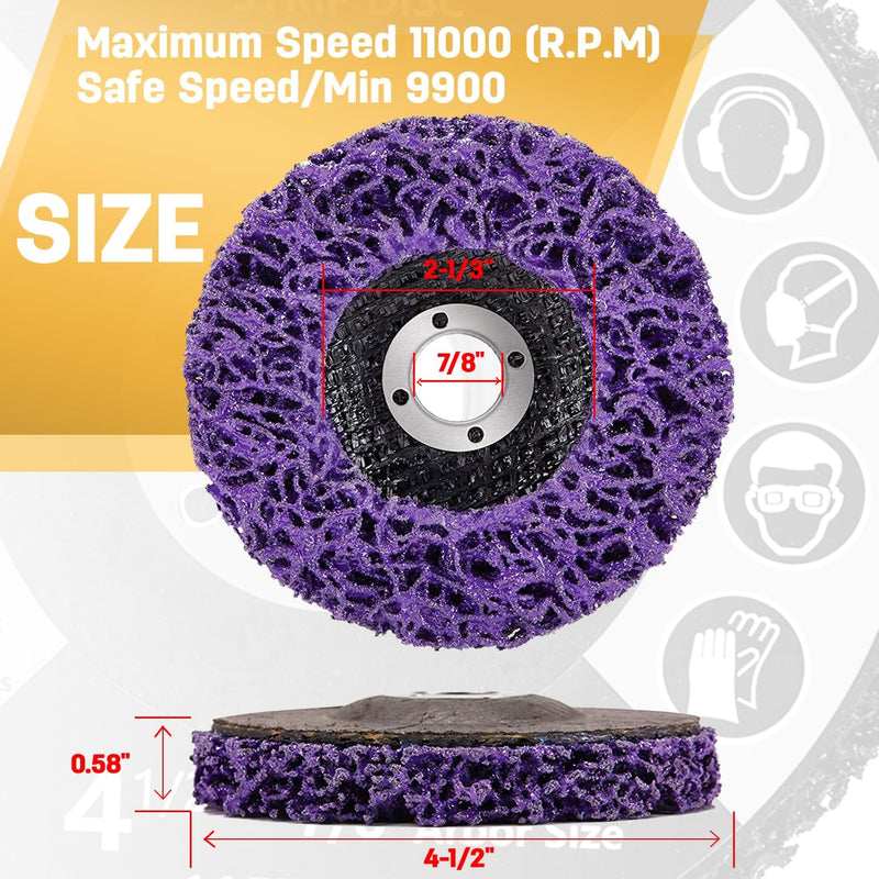 [Australia - AusPower] - CSD Cleaning Disc 125 mm x 22.23 mm - Fleece Flap Disc for Angle Grinder - Rust Remover, Paint Removal, Metal Cleaning - Clean Strip Disc (2pcs) 