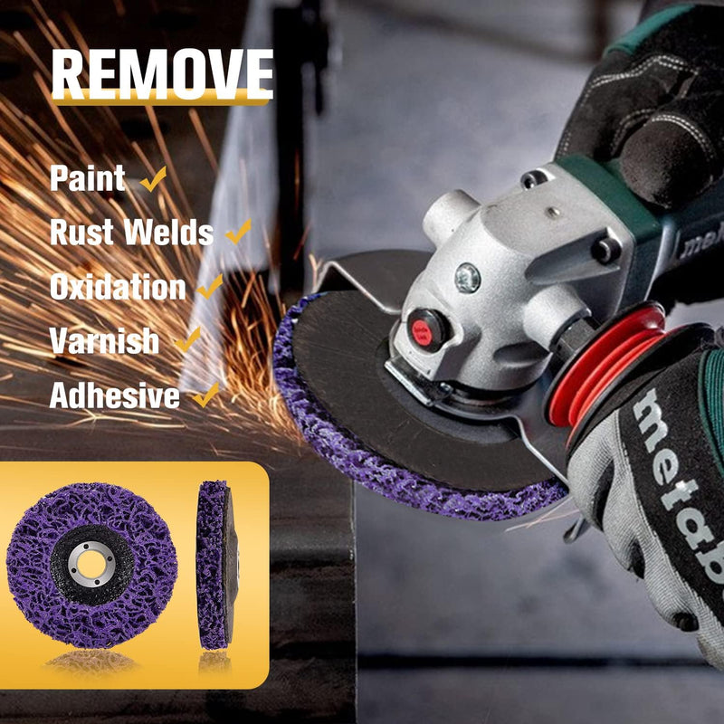 [Australia - AusPower] - CSD Cleaning Disc 125 mm x 22.23 mm - Fleece Flap Disc for Angle Grinder - Rust Remover, Paint Removal, Metal Cleaning - Clean Strip Disc (2pcs) 