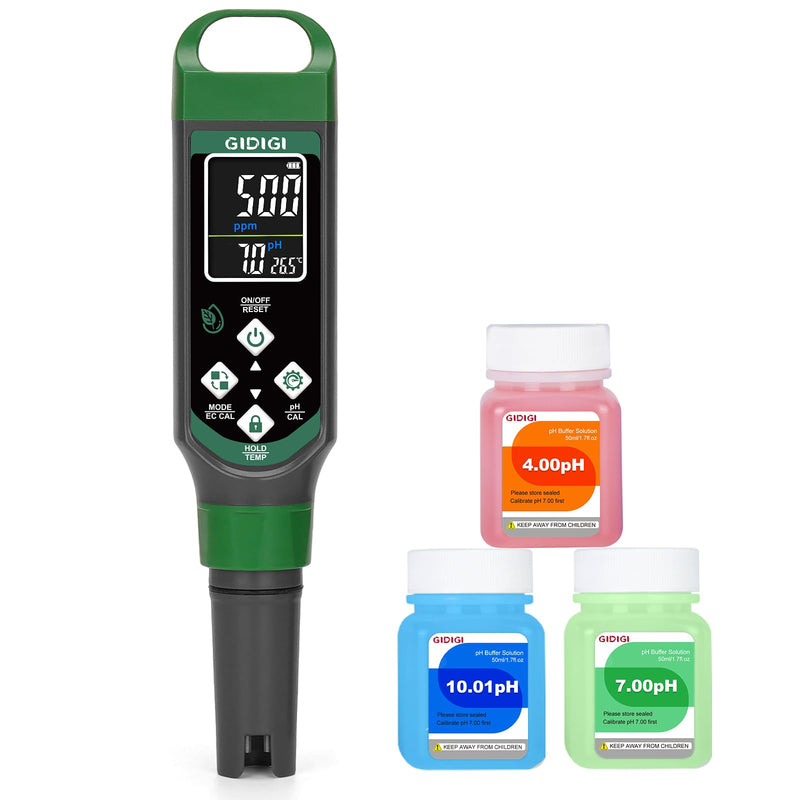 [Australia - AusPower] - pH Meter for Hydroponics, pH Meter for Pool, TDS EC Meter with Colour Display, pH Value Water Tester, Multiparameter for Aquarium, TDS Drinking Water Tester, High Accuracy 0.01 