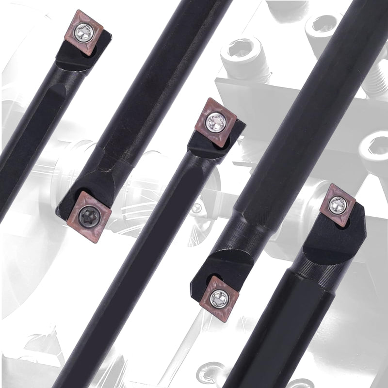 [Australia - AusPower] - Indexable Lathe Internal Boring Bar 15PCS Kit-5PCS Metal Lathe Tools Holder 10PCS CCMT21.51 Carbide Insert for Boring S06K/S07K/S08K/S10K/S12M-SCLCR06 5pcs Boring Bar+10pcs Inserts 