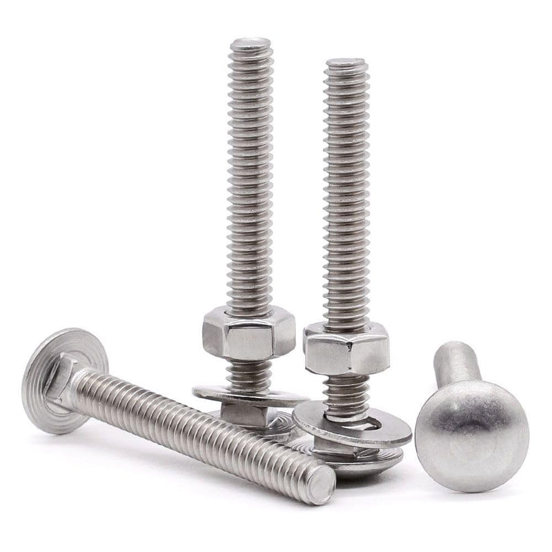 [Australia - AusPower] - (8 sets) M8-1.25 x 70mm Stainless Steel Carriage Bolts Screws Kits, Round Head Square Neck Screws, Hex Nuts & Flat Washers, 304 Stainless Steel 18/8, Full Thread 8 
