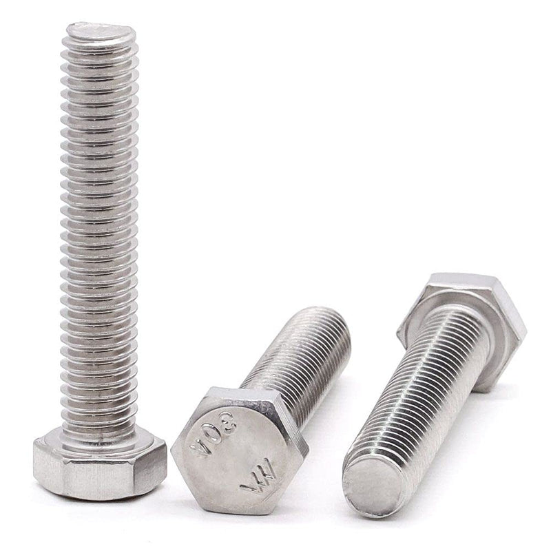 [Australia - AusPower] - 3/8-16 x 2" (8 pcs) Stainless Steel Hex Head Screws Bolts (3/8" to 6" available), 18/8 Stainless Steel 304, Fully Threaded, Machine Coarse Thread, No Coating, Plain Finish 3/8-16 x 2" 8 