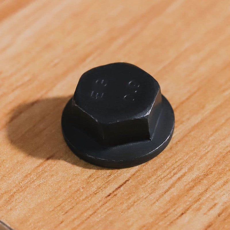 [Australia - AusPower] - Glvaner M10-1.5 x 35mm (10 pcs) Alloy Steel Flanged Washer Head Hex Bolts, Extra-large Washer Head, 10.9 Grade Black Oxide Finish GB5789 Full Thread 