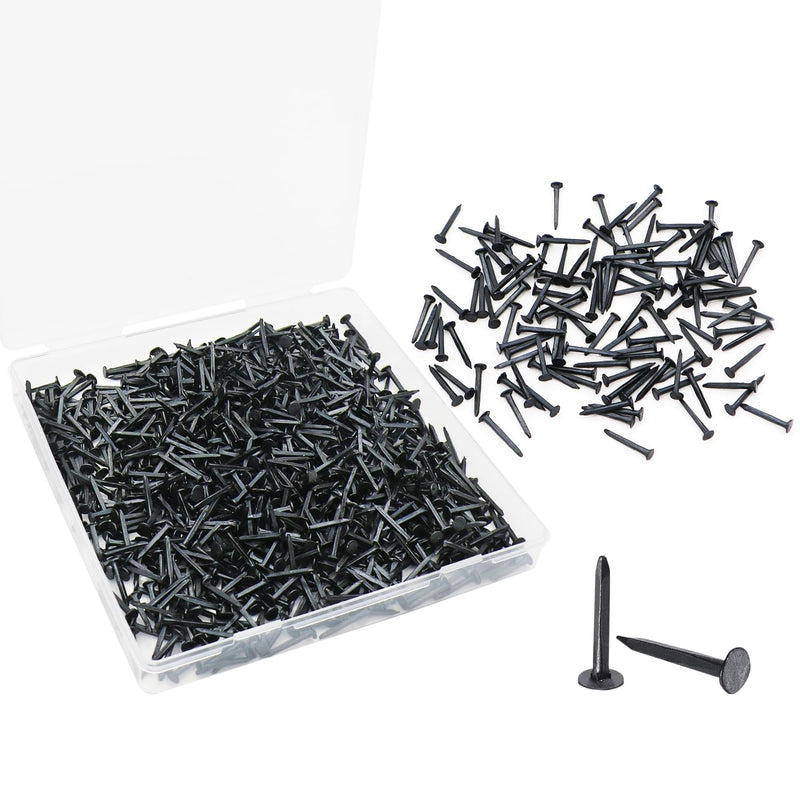 [Australia - AusPower] - 1000PCS 13mm Black Iron Shoe Nails Tacks - Rust Resistant Boot Studs for Shoe & Boot Repair, Leather Craft, DIY Upholstery, Woodworking - Mini Brad Tacks for Soles, Heels, Furniture(0.5 Inch) 