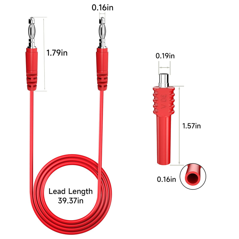 [Australia - AusPower] - Goupchn Magnetic Test Leads Kit 4mm Banana to Banana Plug Test Leads with Magnetic Connectors 5 Colors Flexible Jumper Test Wire Set 