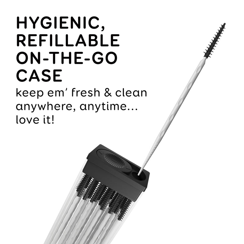 [Australia - AusPower] - Grin Charcoal Infused Softstx, Gentle Dental Picks, 90 Count, Soft Flexible Bristles, Textured Plaque Removing Toothpick, Minty Flavor, for Between Teeth, Refillable Hygienic Case 