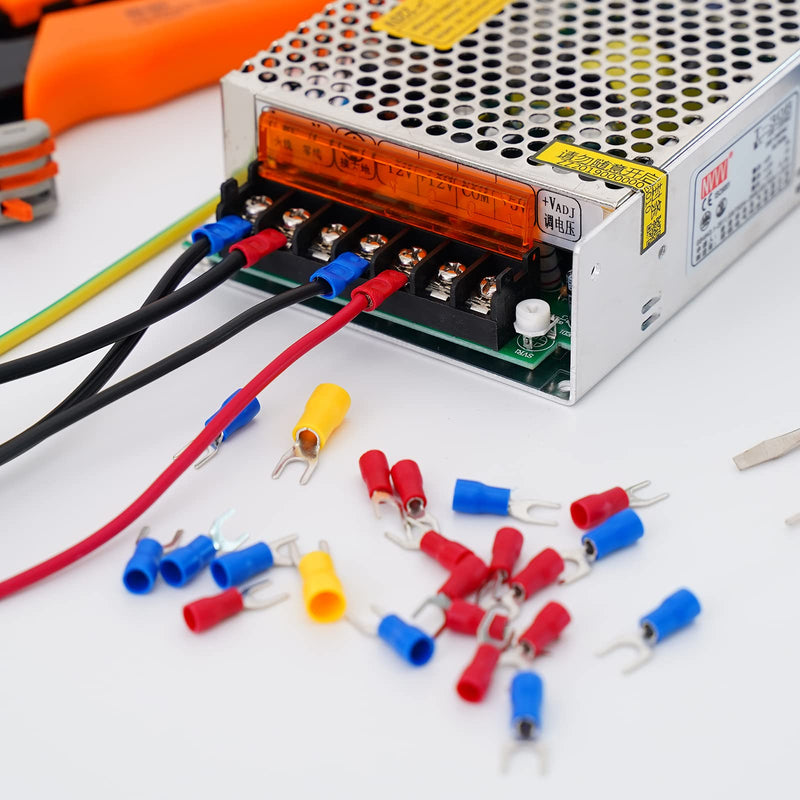 [Australia - AusPower] - Terminal Block,2 Pack 12 Circuits 20-30A 200v-450v Dual Row Screw Terminals Strip +48 PCS Heat Shrink Wire Connectors 20 Amps 