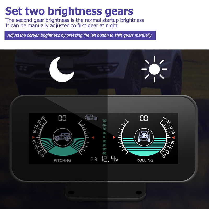 [Australia - AusPower] - Car Inclinometer, Universal Multifunction Real Time Monitor Slope Meter for Automobile 
