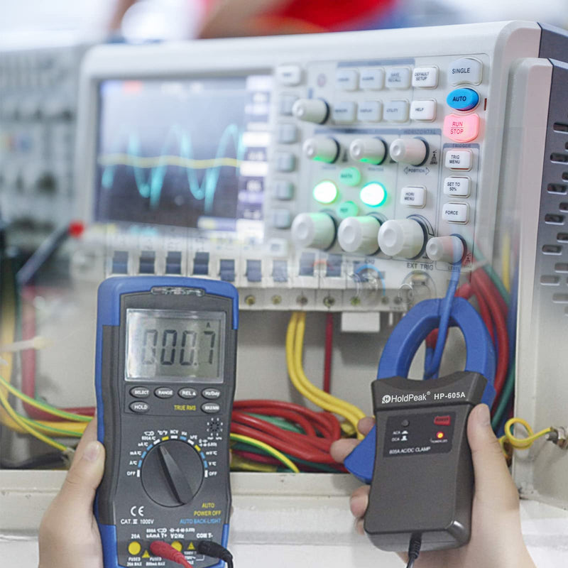 [Australia - AusPower] - AC/DC Current Clamp Probe Tester 600A, HOLDPEAK HP-605A Handheld Digital Multimeter Clamp Adapter, Current Clamp Meter Working with Multimeter 3-Multimeter Clamp Adapter 600A; 