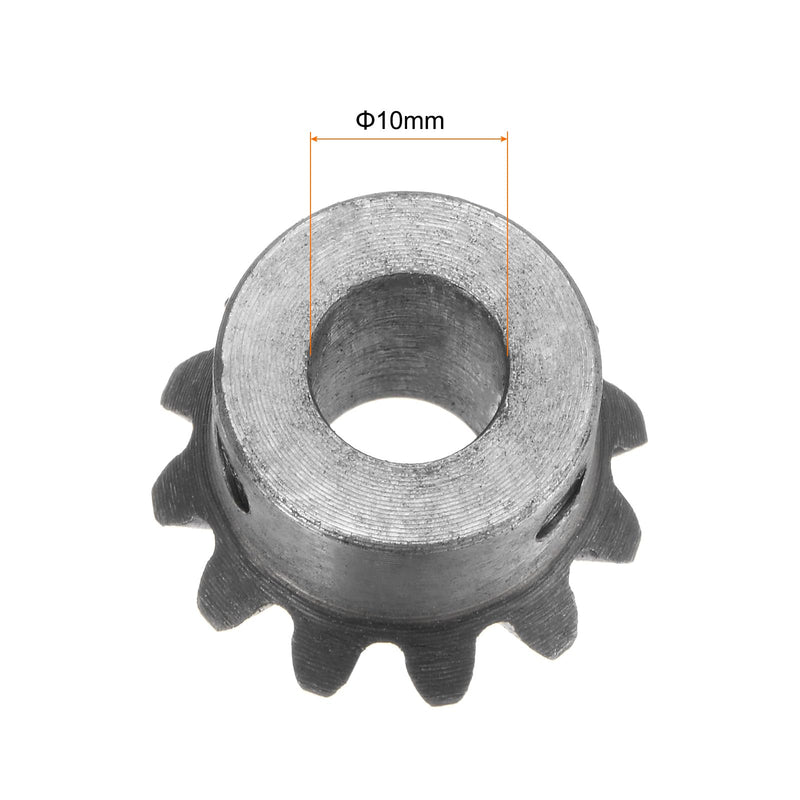 [Australia - AusPower] - HARFINGTON 2pcs Bevel Gear 1M 12 Teeth 10mm Shaft Hole 1:1 Tapered Bevel Pinion Gear 45# Steel 2 Module 90 Degree Steering Gear, for Hardware Mechanical Rotation 