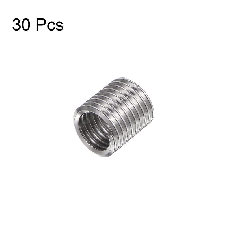 [Australia - AusPower] - 30pcs Wire Threaded Inserts 1/4-20 UNC 2D 12.7mm 304 Stainless Steel Helical Coiled Wire Thread Sleeve 