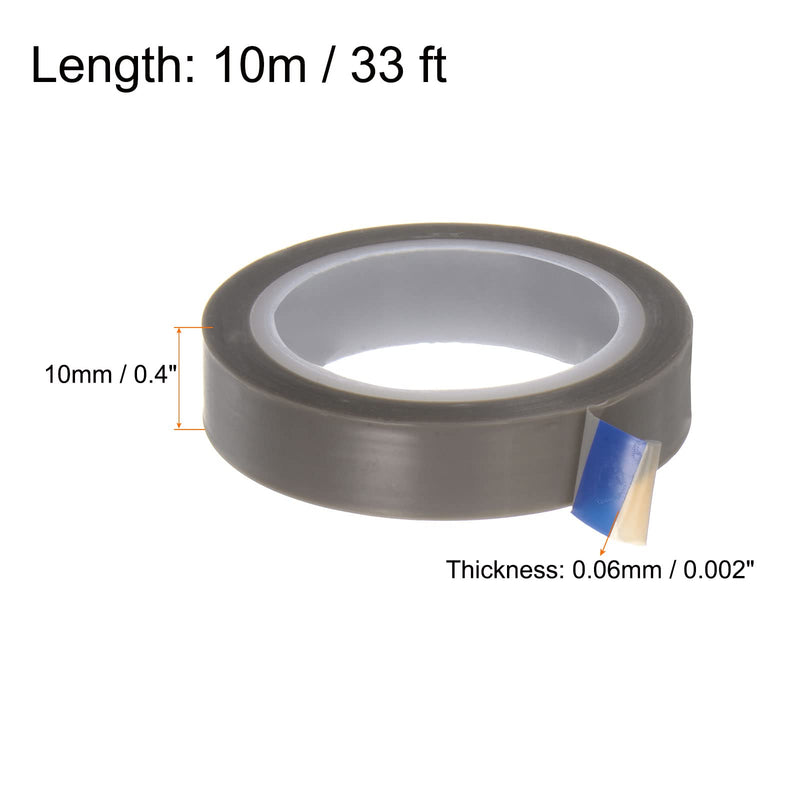 [Australia - AusPower] - PTFE Film Tape Roll, 0.4" x 33 ft High Temperature Tape 0.06mm Thickness with Single Side Adhesive for Vacuum Sealer Machine, Hand Impulse Sealers, Gray 