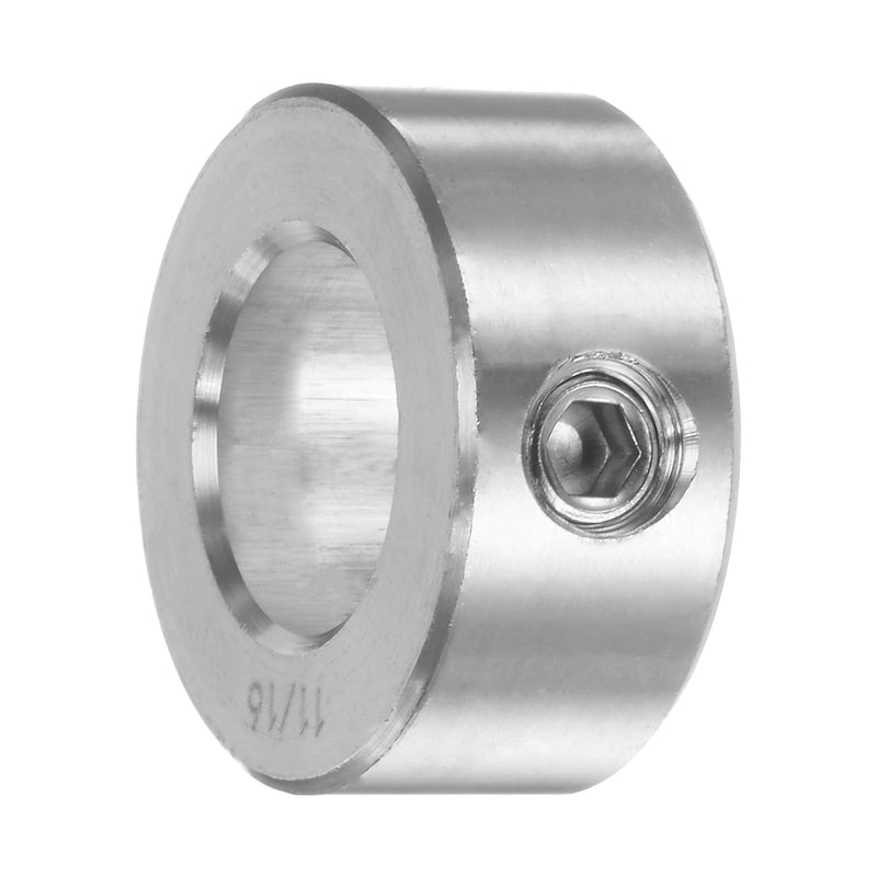 [Australia - AusPower] - 2pcs Shaft Collar 11/16" Bore 304 Stainless Steel Set Screw Shaft Collars, 1-1/4" OD, 9/16" Width, for Wheel Barrow Axle, Gearbox Assemblies, Machine Tools, Industry 
