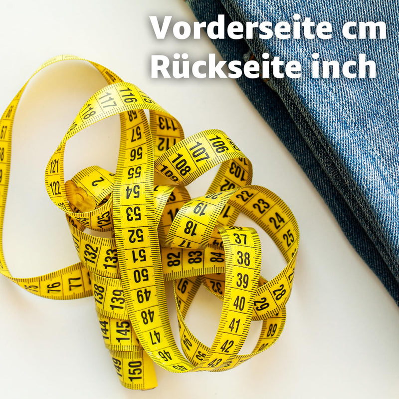 [Australia - AusPower] - 2 in 1 - Tape Measure 150 cm - Precise Measurement - Tailor's Tape Measure cm + Inch Tape Measure - Storage Box yellow 