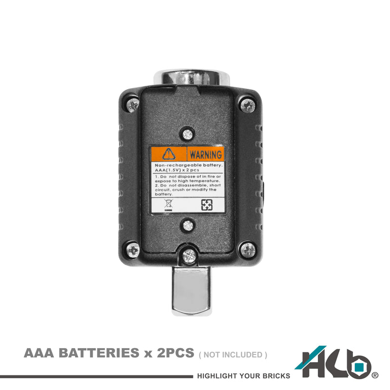 [Australia - AusPower] - HB 3-Piece Digital Torque Adapter Set AAM002-U, 1/2" Drive 7.4–147.6 Ft-lb (10–200Nm), ±2% Accuracy, Peak/Trace Modes, 5 Units, Memory, LED & Buzzer Alerts, Chrome Vanadium Steel, Made in Taiwan 