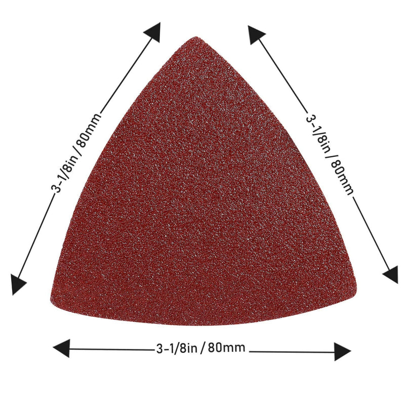 [Australia - AusPower] - Triangle Oscillating Multi Tool Sanding Pads, 60Pcs 3-1/8 Inch Oscillating tool sandpaper for Triangle Multitool Sanding pads assorted 40/60/80/120/180/240 Grits 60PACK SANDPAPER 