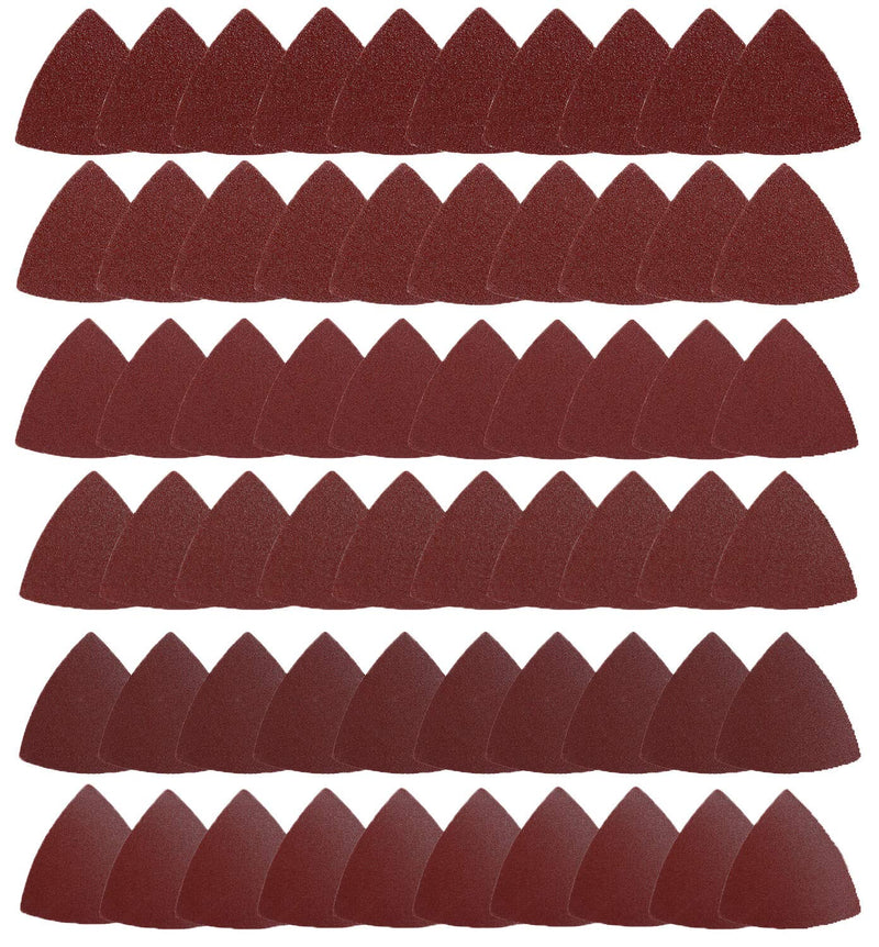 [Australia - AusPower] - Triangle Oscillating Multi Tool Sanding Pads, 60Pcs 3-1/8 Inch Oscillating tool sandpaper for Triangle Multitool Sanding pads assorted 40/60/80/120/180/240 Grits 60PACK SANDPAPER 