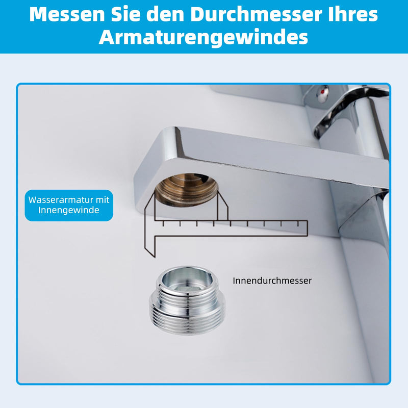 [Australia - AusPower] - Hibbent M18-M22 Brass Tap Aerator Connection, Male Thread Bathroom Tap Adapter for Sink Water Purifier Aerator M22-M18 