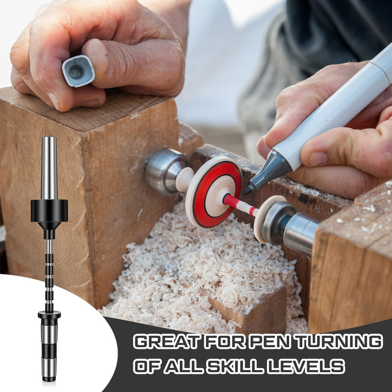 [Australia - AusPower] - 2MT Pen Mandrel Pen Turning Kit Pen Kits for Woodturning Pen Making Supplies with Mandrel Saver and 5 Bushings Wood Turning Pen Kits 