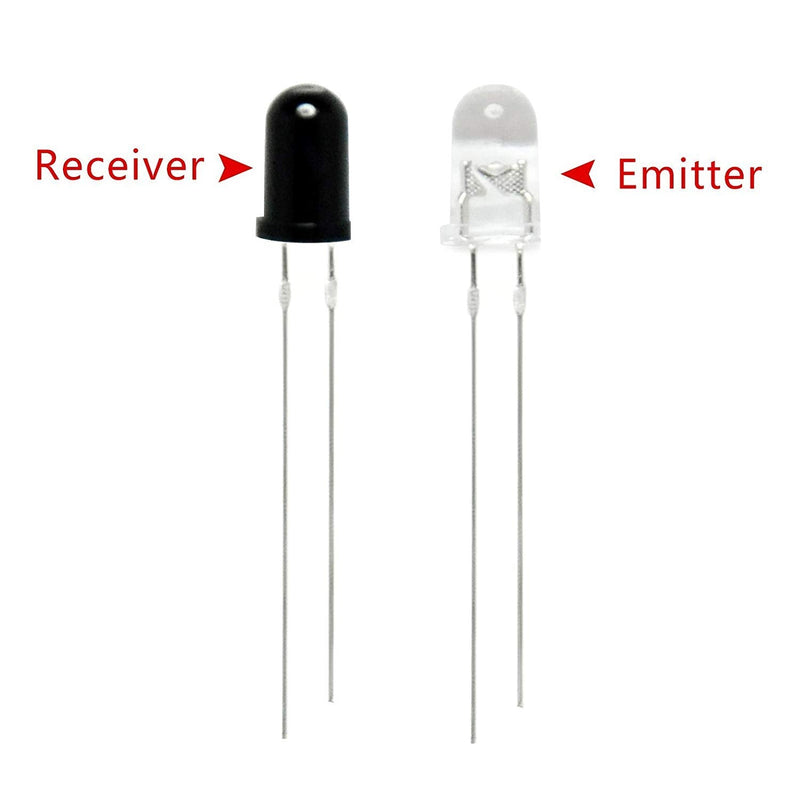 [Australia - AusPower] - HiLetgo 5mm 940nm LEDs Infrared Emitter and IR Receiver Diode 5MM Infrared Emission+Receiver Tube (Pack of 10Pairs) 