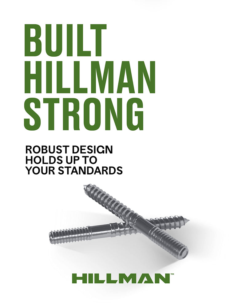 [Australia - AusPower] - Hillman Group Hanger Bolt, Hurricane Hardware, 25 Pieces, Rust-Resistant, Durable, Headless Fasteners, (1/4" x 2 1/2") Stainless Steel (707316) 
