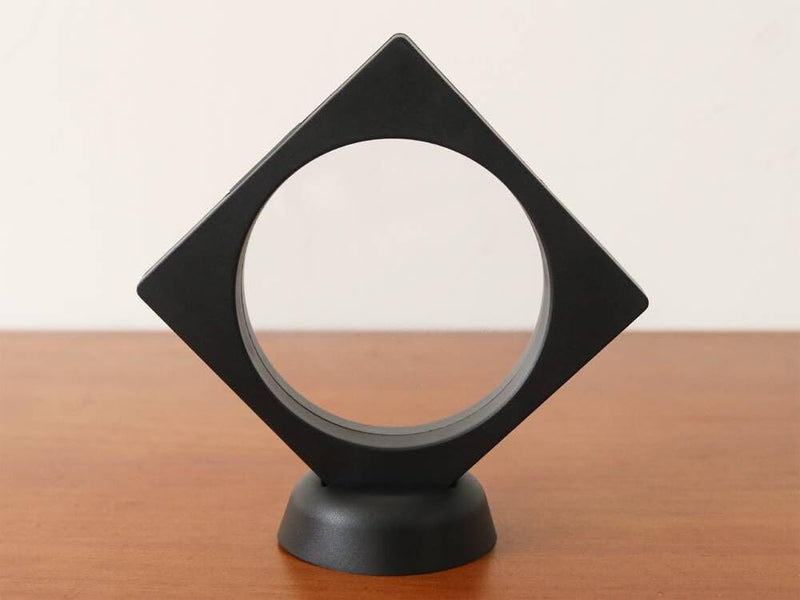 [Australia - AusPower] - 3.6" Clear Display Stand, 3D Floating Display Frame for Medallion Challenge Coin, Medal, Specimen, Stand Box, Jewelry Holder (Black) 