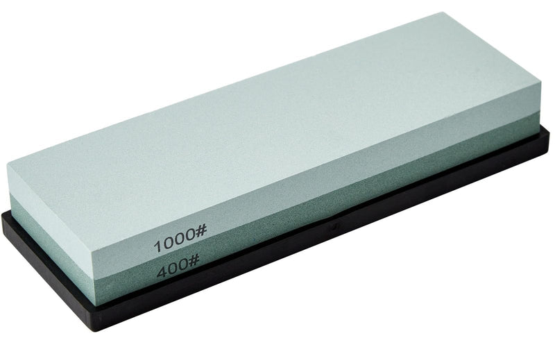 [Australia - AusPower] - Knife Sharpening Stone with Non-slip Rubber Base, 400/1000 Grit Premium Whetstone, Double-Sided Knife Sharpener for Kitchen, Waterstone for Honing Blades Manually 