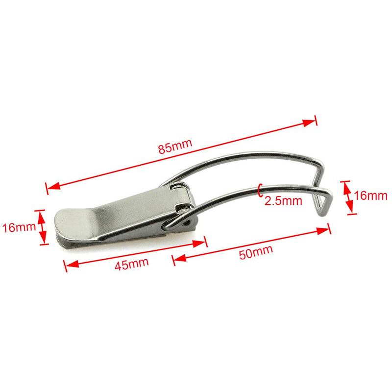 [Australia - AusPower] - 4pcs 85mm/3.35 inch Spring Loaded Toggle Latch Hasp,304 Stainless Steel Box Cabinet Spring Loaded Locks Hasps L115B-85mm 