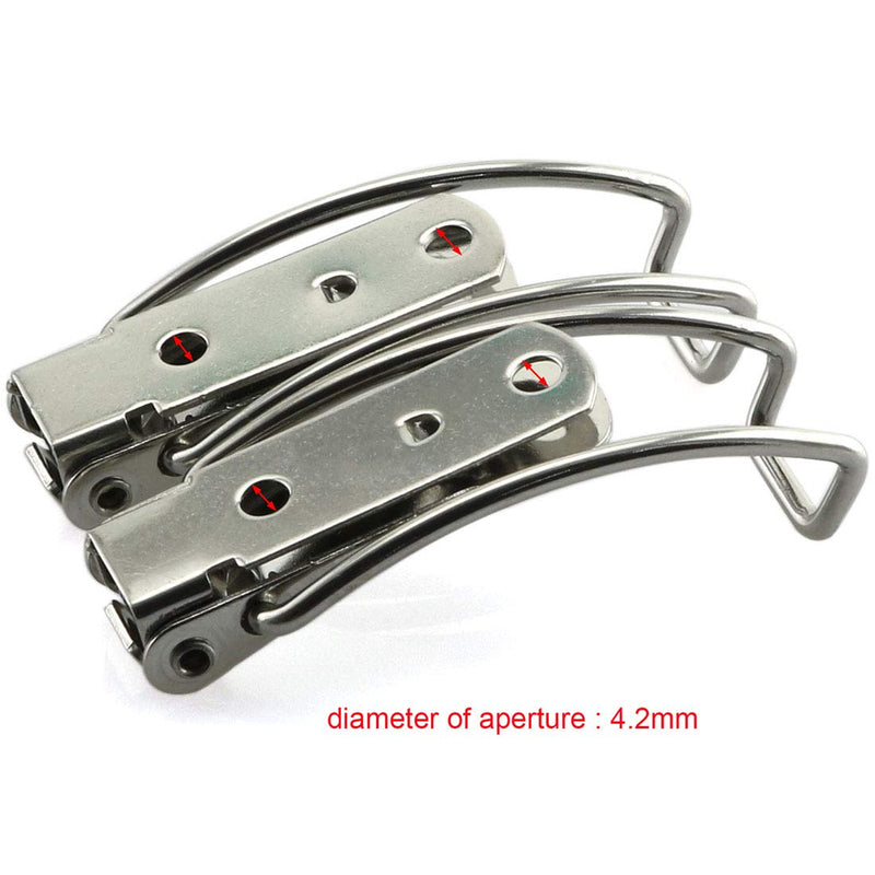 [Australia - AusPower] - 4pcs 85mm/3.35 inch Spring Loaded Toggle Latch Hasp,304 Stainless Steel Box Cabinet Spring Loaded Locks Hasps L115B-85mm 