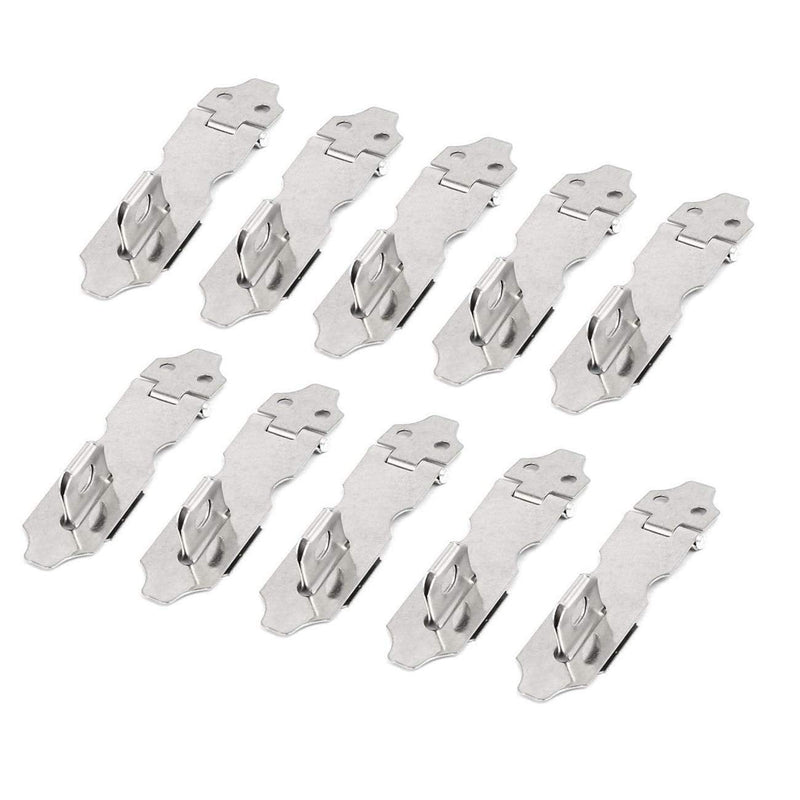 [Australia - AusPower] - 10Pcs Stainless Steel 2.2" Safety Padlock Door Latch Lock Hasp Staples Silver Tone 2.2"-10Pcs 