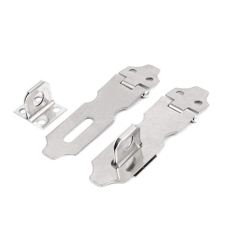 [Australia - AusPower] - 10Pcs Stainless Steel 2.2" Safety Padlock Door Latch Lock Hasp Staples Silver Tone 2.2"-10Pcs 