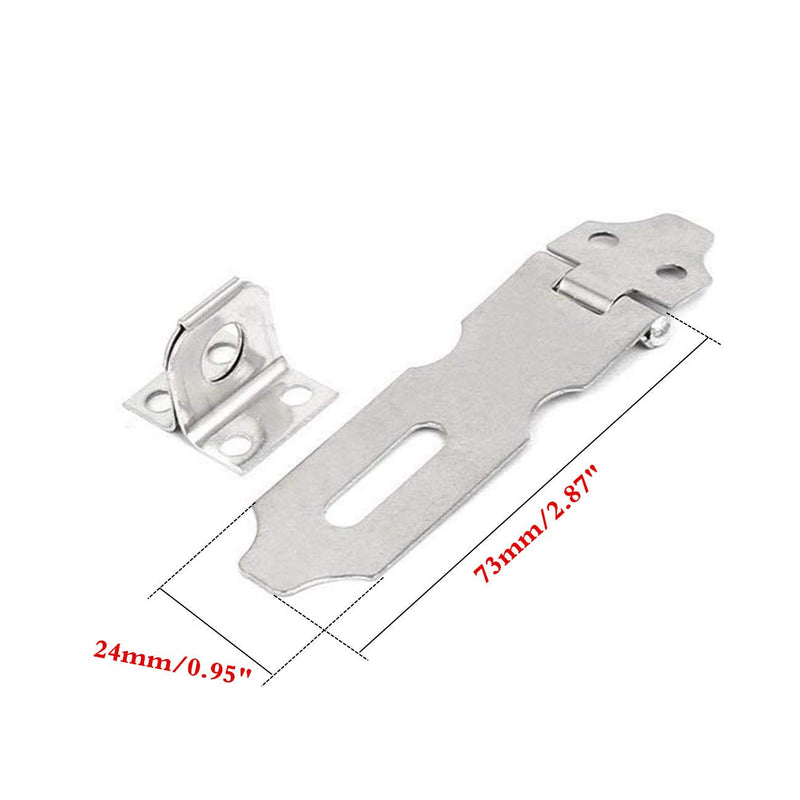 [Australia - AusPower] - 10Pcs Stainless Steel 2.2" Safety Padlock Door Latch Lock Hasp Staples Silver Tone 2.2"-10Pcs 