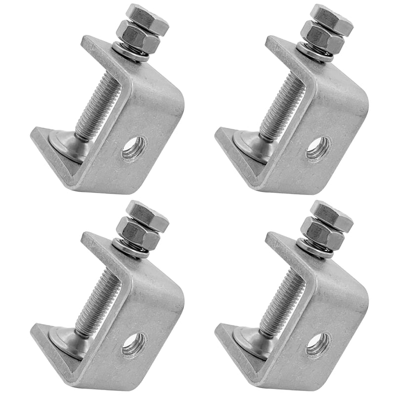 [Australia - AusPower] - 0-25Mm Mini Stainless Steel C Clamps for Mounting, 4Pcs Heavy Duty Woodworking U Clamp Set Tiger Clamp Tools with Stable Wide Jaw Opening & Protective Pads for Welding/Carpenter(4Pcs) 