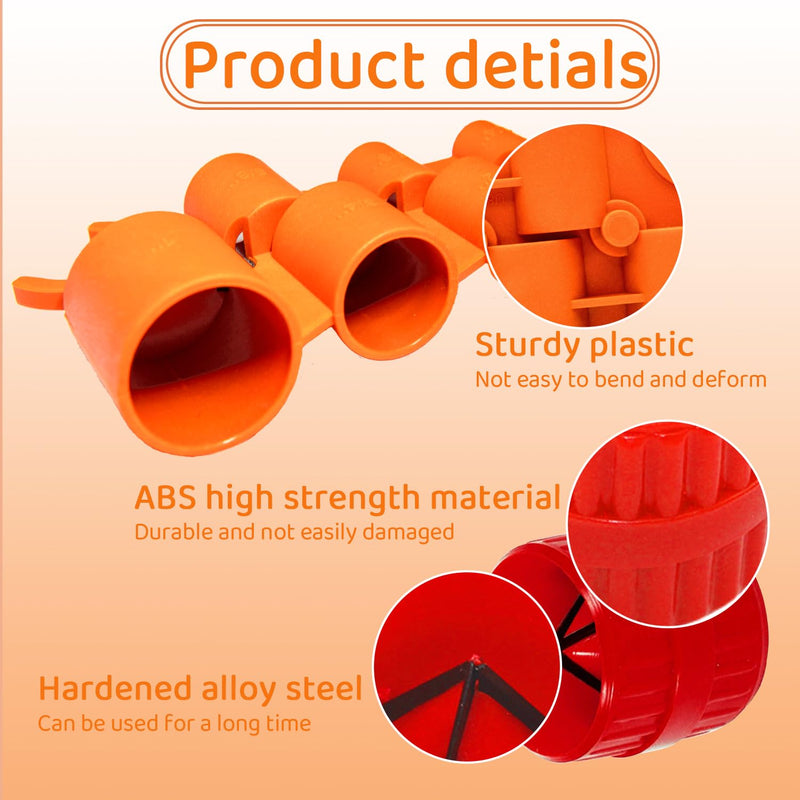 [Australia - AusPower] - 1/4'' - 1'' Depth Gauge and Pipe Deburring Tool Kit, 1/8'' to 1-5/8'' Inner Outer Reamer Pipe Tubing Chamfer Tool for PVC, PPR, CPVC, Brass, Aluminum Pipe 