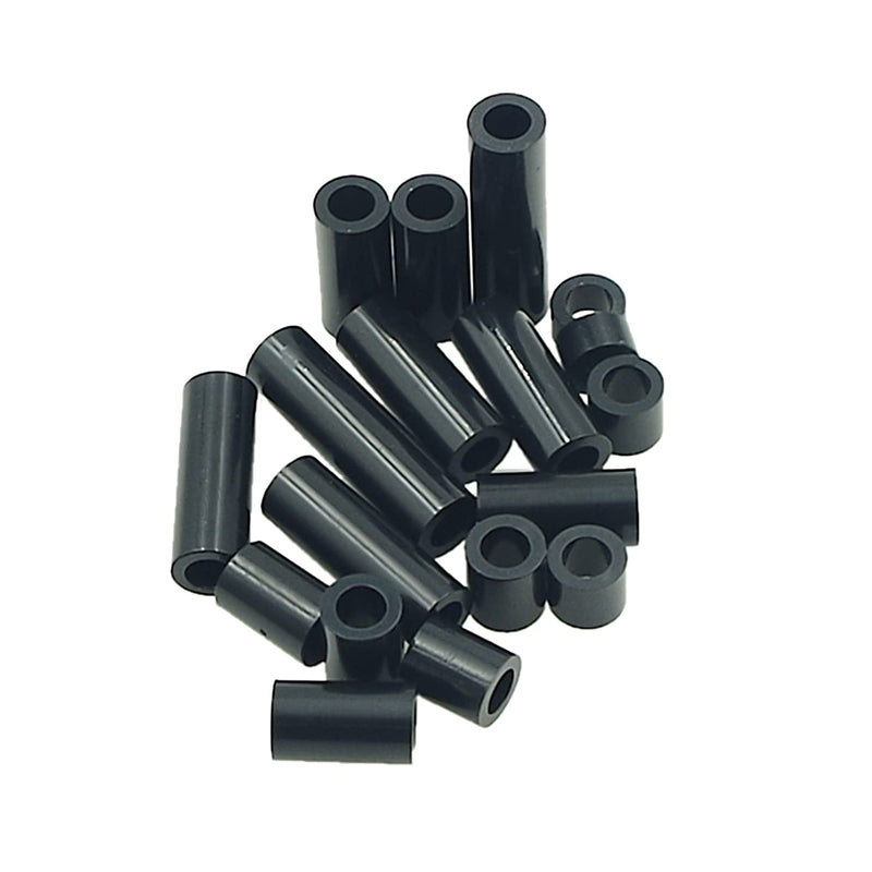 [Australia - AusPower] - Metric Black OD 7mm ID 4.2mm ABS Plastic Round Unthreaded Spacers Assortment Kit;for M4 Screws.4mm to 25mm Height,Round Straight Tube Standoffs 