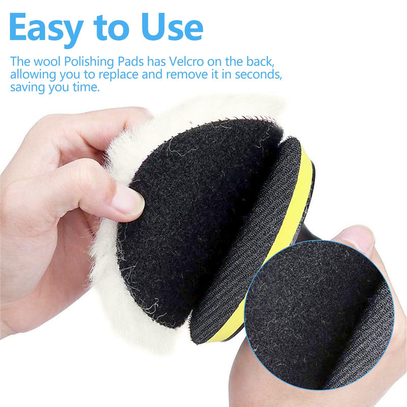 [Australia - AusPower] - Pack of 6 Polishing Pads 125 mm Lambswool Hood Polishing Attachment Angle Grinder Wool Polishing Hood with for Car Polisher Random Orbital Sander Polishing Machine 