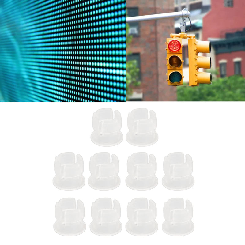[Australia - AusPower] - 5mm LED Lamp Holder, 200PCS 5mm LED Holders Flat Buckle Light Emitting Diode Clips Plastic Mounting Holder Panel Display Mount LED, light sockets (White) White 