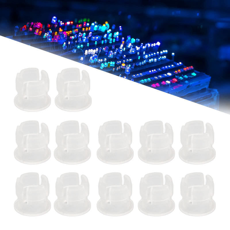 [Australia - AusPower] - 5mm LED Lamp Holder, 200PCS 5mm LED Holders Flat Buckle Light Emitting Diode Clips Plastic Mounting Holder Panel Display Mount LED, light sockets (White) White 