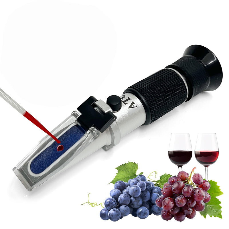 [Australia - AusPower] - 3-in-1 Digital Alcohol Refractometer Kit for Home Brewers | Measures Brix (0-40%), Alcohol (0-25%), Baume (0-20%) | ATC for Beer, Wine, Mead & Grape Must Sugar Content 